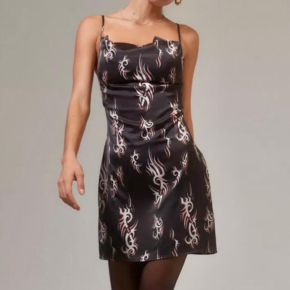 NWT UO Cowl Slip Dress in Off-Black